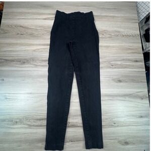 Vintage 90s Tall Girl High Waisted Black Skinny Jeans Y2K Grunge Size 11 Y2K